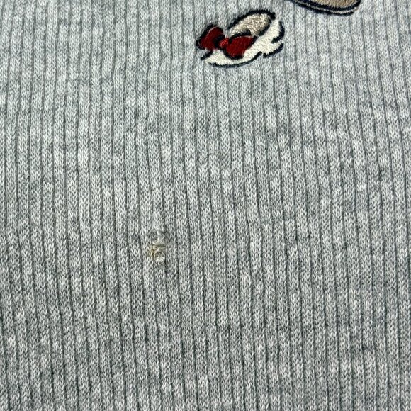 Disney Sweatshirt Womens XXL Gray Cotton Mickey Minnie Embroidery Loungewear - Picture 6 of 11